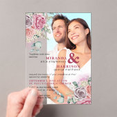 水彩バラアクリルフォト結婚式招待状 アクリル招待状 (インサイチュ (ポータブル))