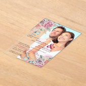 水彩バラアクリルフォト結婚式招待状 アクリル招待状 (レイダウン)