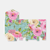 水彩バラインアクアグリッター パーソナライズされた フェイバーボックス (折り畳みなし)