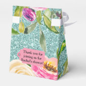 水彩バラインアクアグリッター パーソナライズされた フェイバーボックス (裏面サイド)