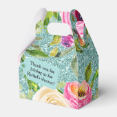 水彩バラインピンクアクアグリッター パーソナライズされた フェイバーボックス (裏面サイド)