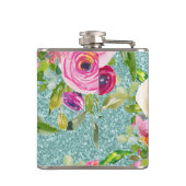 水彩バラインピンク&クリームアクアグリッター フラスク (裏面)