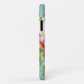 水彩バラインピンク&クリームアクアグリッター Case-Mate iPhoneケース (裏面/右)