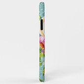 水彩バラインピンク&クリームアクアグリッター Case-Mate iPhoneケース (裏面/右)