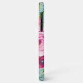 水彩バラインピンク&クリームアクアグリッター Case-Mate iPhoneケース (裏面/左)