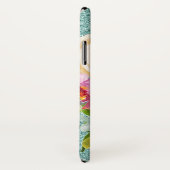 水彩バラインピンク&クリームアクアグリッター Case-Mate iPhoneケース (裏面/右)