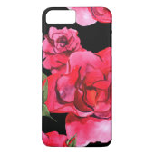 水彩バラオン黒 Case-Mate iPhoneケース (裏面)