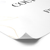 水彩バラカップル結婚のウェルカムサイン ポスター (角)