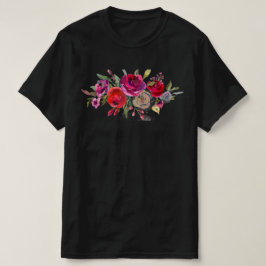 水彩バラカラフル花束 Tシャツ