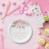 水彩バラガーデンガールバプテスマ ペーパープレート