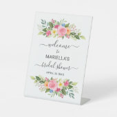 水彩バラガーデンブライダルシャワーへようこそ 台座サイン (正面)