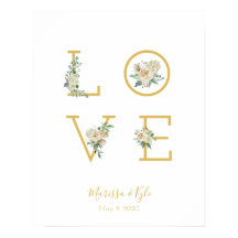 水彩バラガーデンラヴ結婚ィズプリント