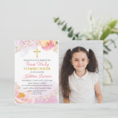 水彩バラガーデン最初の聖体写真 招待状 (スタンド正面)