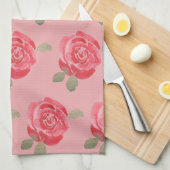 水彩バラキッチンタオル キッチンタオル (四つ折り)