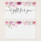 水彩バラギフトカード (正面&裏面)