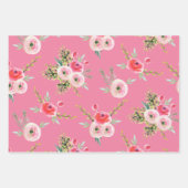 水彩バラギフトラップ ラッピングペーパーシート (正面)