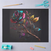 水彩バラクリップアートシリーズデザイン6 薄葉紙 (クラフト)