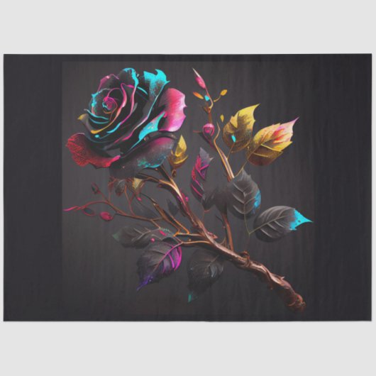 水彩バラクリップアートシリーズデザイン6 薄葉紙 (正面)