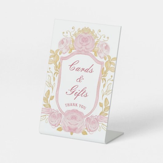 水彩バラクレストカード&ギフト 台座サイン (正面)