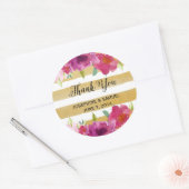 水彩バラサンキューラウンドシール ラウンドシール (封筒)