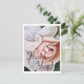 水彩バラソフト現実主義ありがとう サンキューカード (スタンド正面)