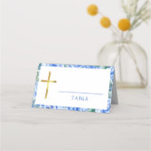 水彩バラダスティブルーバプティスボーイ プレイスカード (裏面)