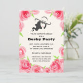 水彩バラダービーホースレースパーティの招待状 (スタンド正面)