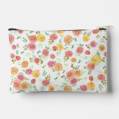 水彩バラトラベパーソナライズされたル アクセサリーポーチ (裏面)