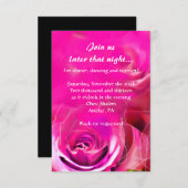 水彩バラネオンバルミツワーパーティーカード 招待状 (正面/裏面)