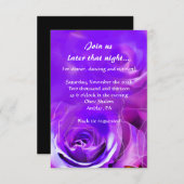 水彩バラネオンバルミツワーパーティーカード 招待状 (正面/裏面)