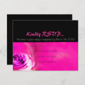 水彩バラネオンバルミツワーRSVPカード 出欠カード (正面/裏面)