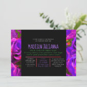 水彩バラネオンユダヤベビー命名 招待状 (スタンド正面)