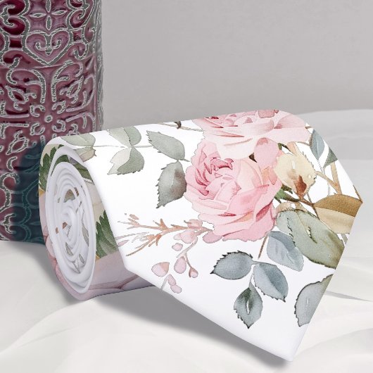 水彩バラネックタイ ネクタイ