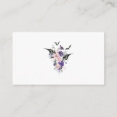 水彩バラハロウィーンrsvp qrコー結婚ド エンクロージャーカード (裏面)