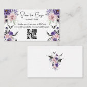 水彩バラハロウィーンrsvp qrコー結婚ド エンクロージャーカード (正面/裏面)