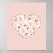 水彩バラハート ポスター (正面)