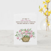 水彩バラバスケット悔やみや弔慰有難う カード (黄色い花)