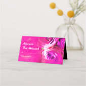 水彩バラバルミツワー座席エスコートカード プレイスカード (正面)