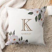 水彩バラバレリーナフローラアートモノグラム クッション (ブランケット)