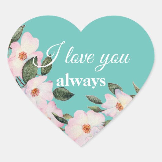 水彩バラバレリーナフローラ愛してる ハートシール (正面)