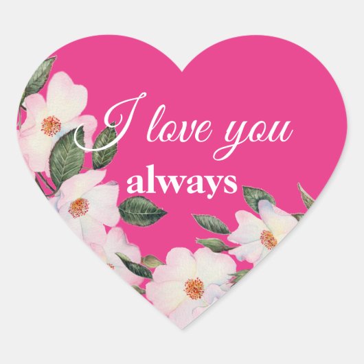 水彩バラバレリーナフローラ愛してる ハートシール (正面)