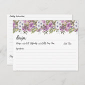 水彩バラパーソナライズされたフローラファミリーレシピ (正面/裏面)