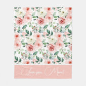 水彩バラパーソナライズされた毛布 フリースブランケット (正面)