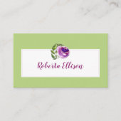 水彩バラパープルシェードプロフェッショナルテンプレート 名刺 (正面)