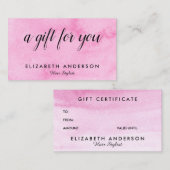 水彩バラピンクギフト名刺 名刺 (正面/裏面)