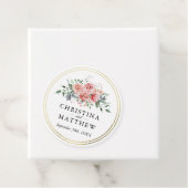 水彩バラピンクフローラ結婚ズサンキュー フェイバータグ (インサイチュ)