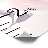 水彩バラピンク保の生長図8x44! ポスター (角)