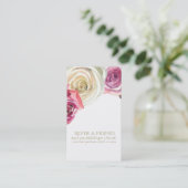 水彩バラピンク白フローラ友達を参照 紹介カード (スタンド正面)