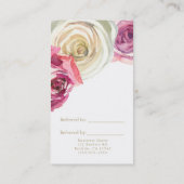 水彩バラピンク白フローラ友達を参照 紹介カード (裏面)