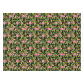 水彩バラピンク花植物性フローラ試薬 テーブルクロス (正面(横))